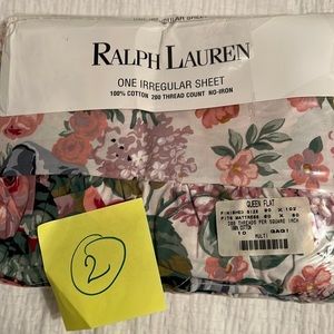 Ralph Lauren - “ Allison” Cottage Rose Floral Queen size irregular sheet- new!